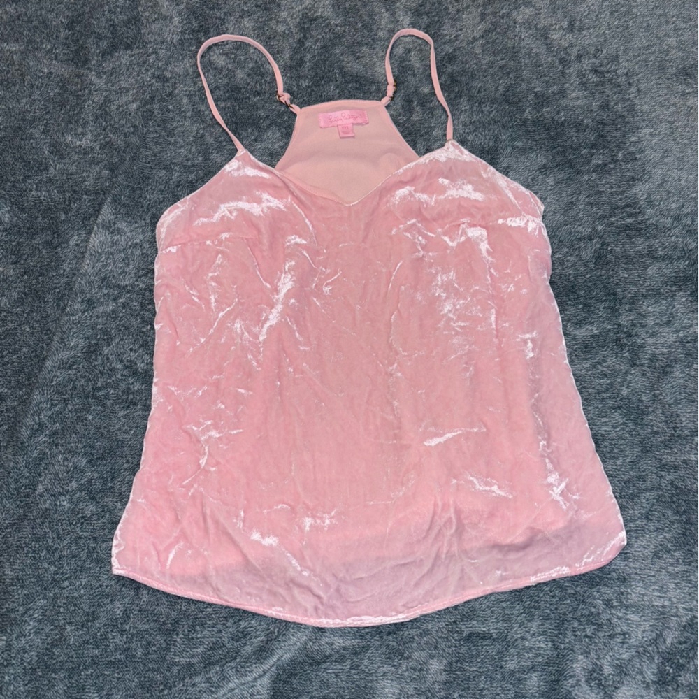 Lilly Pulitzer Dusk Velvet Top in Paradise Tint Pink Women’s Size XXS